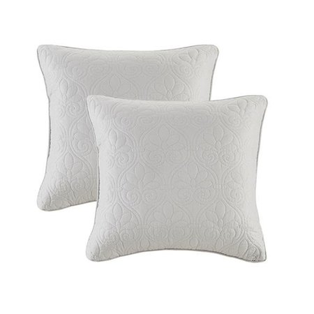 MADISON PARK Madison Park MP30-4649 20 x 20 in. Quebec Quilted Square Pillow Pair - Grey MP30-4649